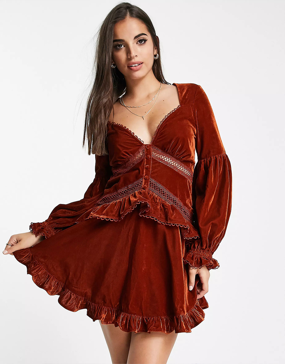 Women's Long Sleeve Dress in Red